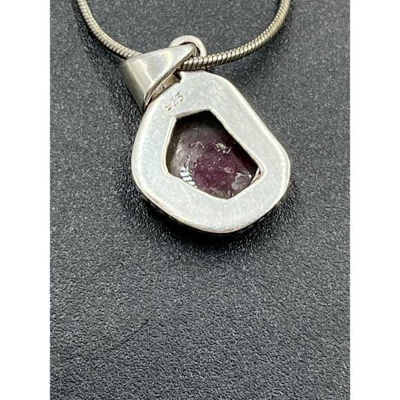 Sterling Silver 925 Watermelon
Tourmaline Pendant Necklace
16" Chain Bezel - Picture 6 of 15